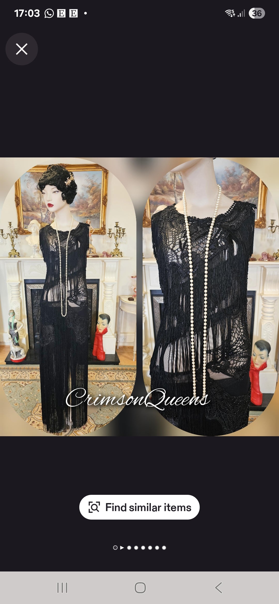 Flapper Great Gatsby dress 1920s 1930s maxi dress size UK 8 10 US 4 6 and matching bag