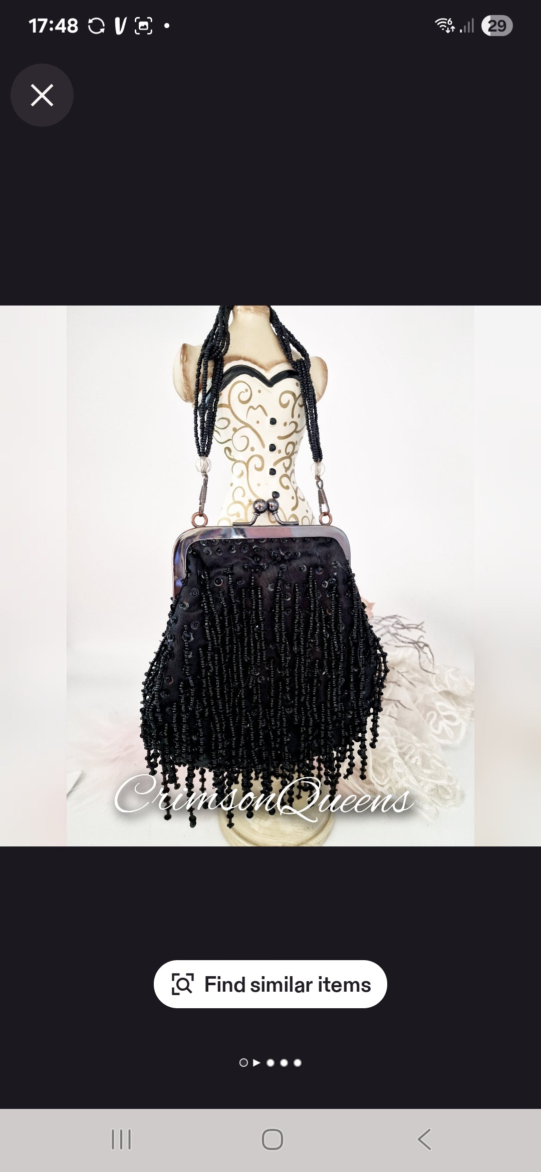 Flapper Great Gatsby dress 1920s 1930s maxi dress size UK 8 10 US 4 6 and matching bag