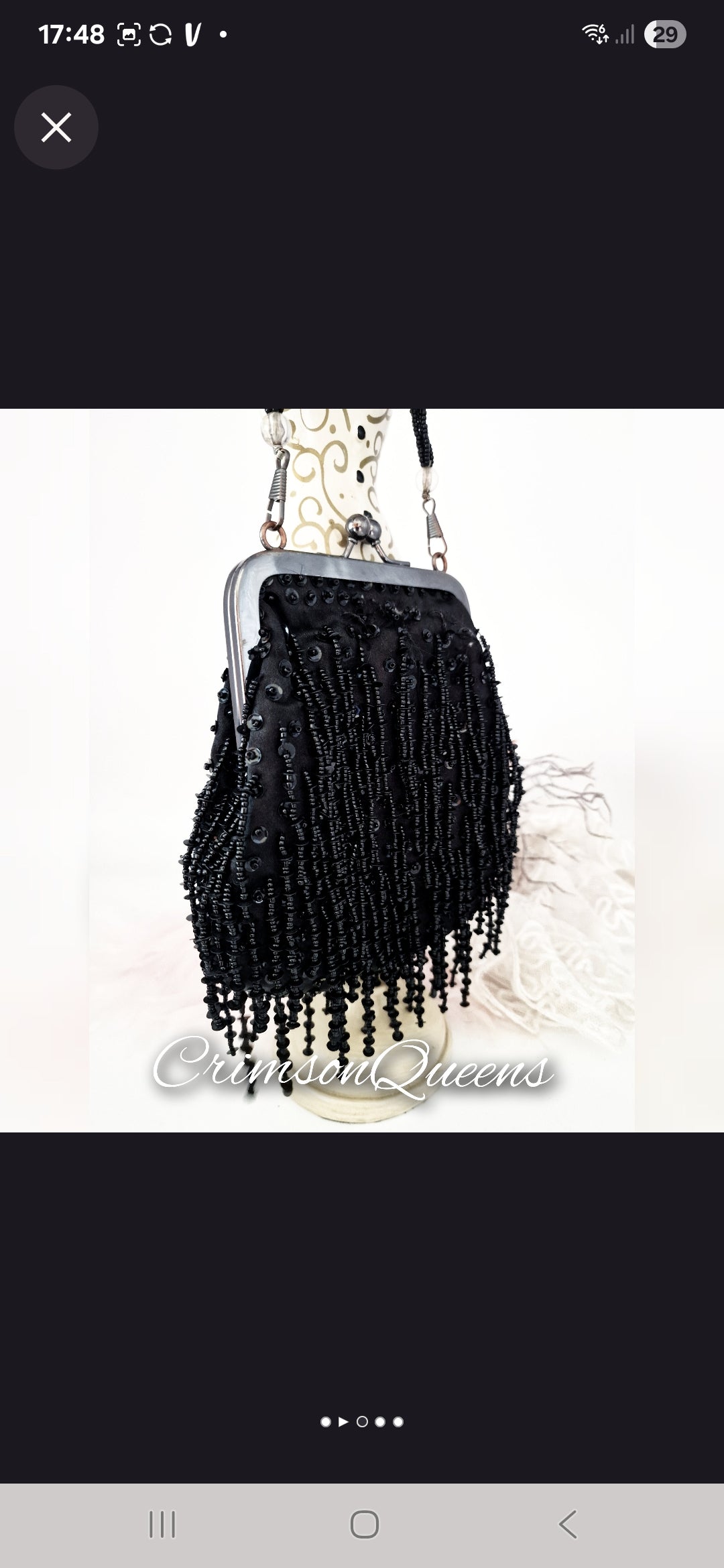 Flapper Great Gatsby dress 1920s 1930s maxi dress size UK 8 10 US 4 6 and matching bag