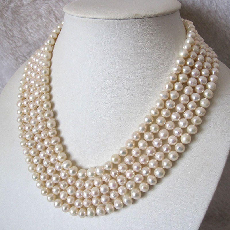 Art Deco 1920s Authentic Natural White Freswater String Of Pearls Extra Long Necklace 2 meters proper flapper length