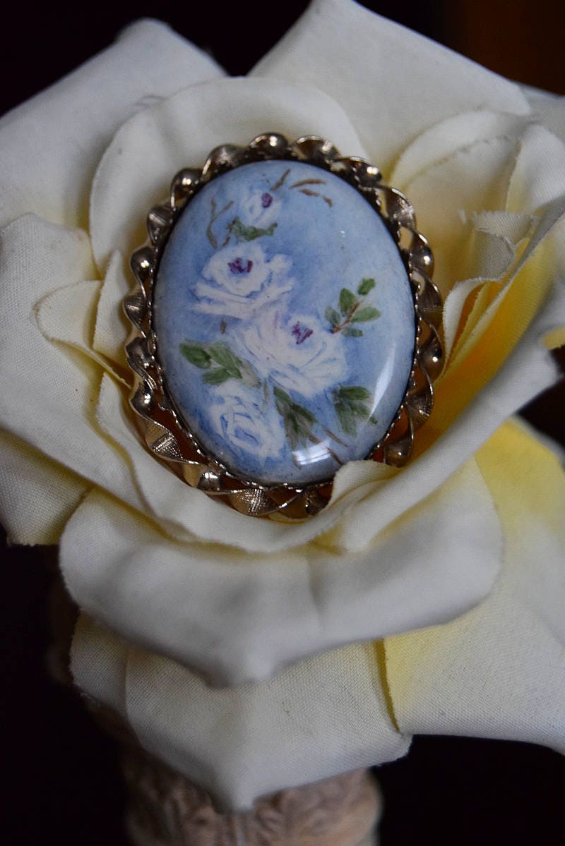 Antique Old Large Art Deco authentic 1920's 1930's crystal silver paste pin brooch pendant