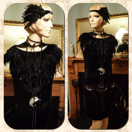 Vintage crystal Old Large Art Deco paste feather leaf l silver paste pin brooch