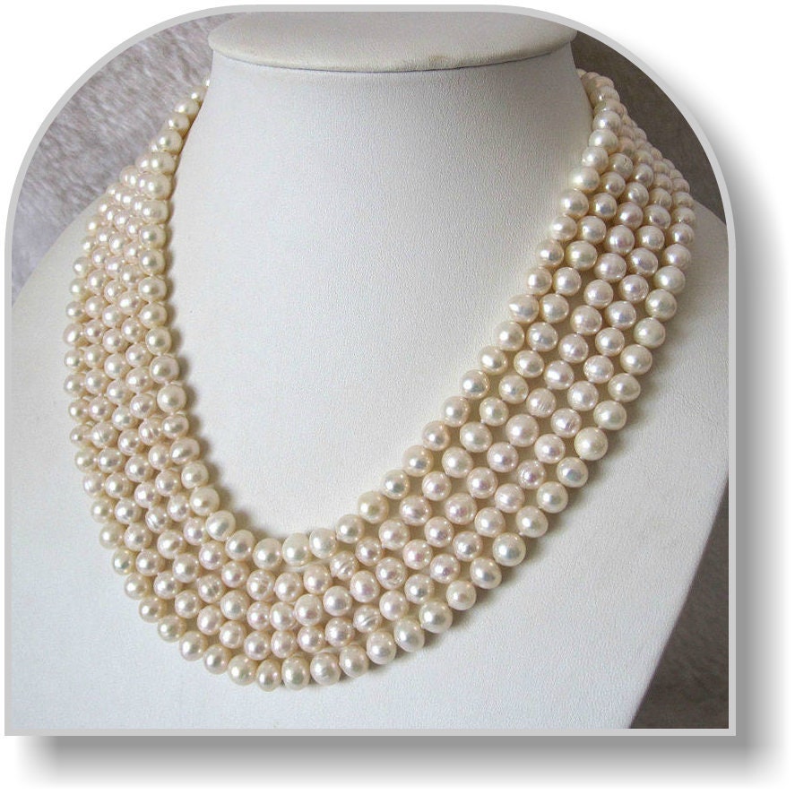 Art Deco 1920s Authentic Natural White Freswater String Of Pearls Extra Long Necklace 2 meters proper flapper length