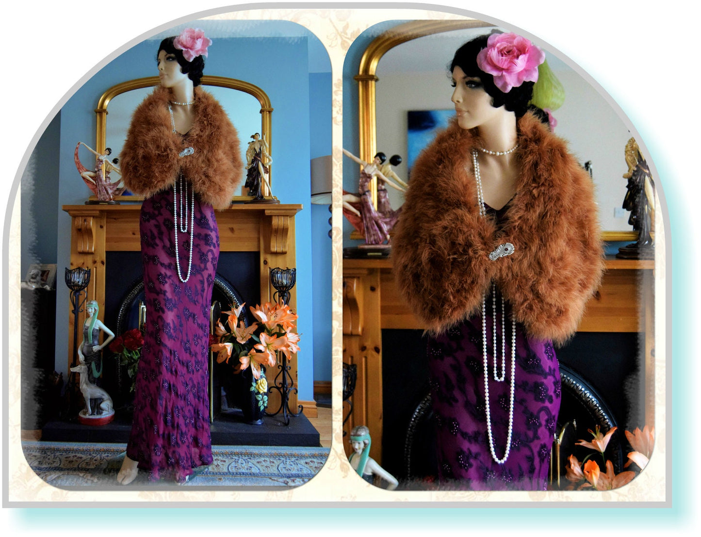 1930s Silk Maxi gown flapper gown Evening Sheer Purple gown Downton Abbey gown Stage Hollywood Goddess gown Size UK 8 US 4