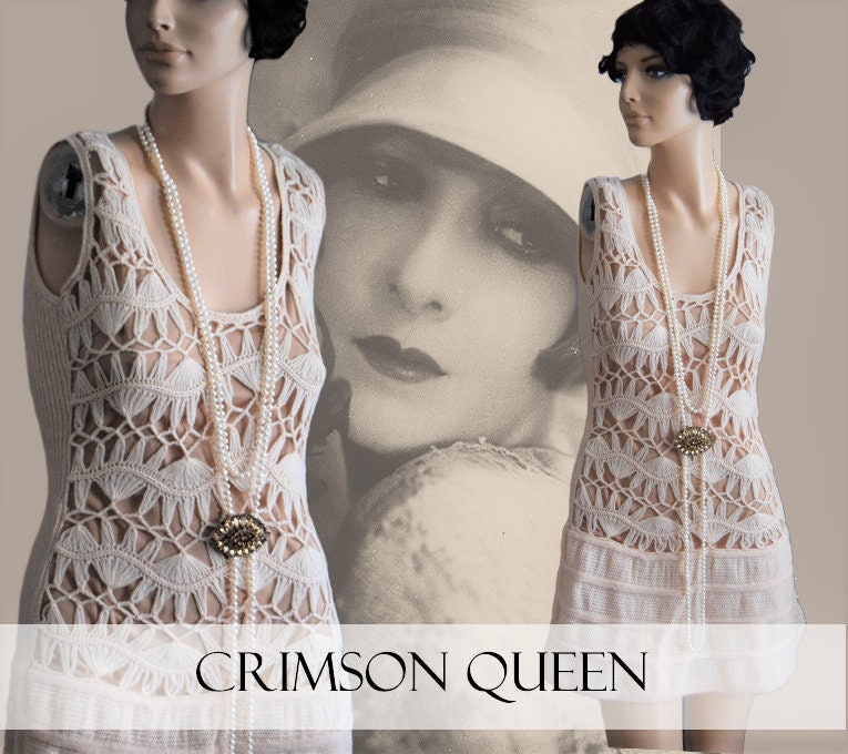 Vintage flapper Abbey 1920's day dress size UK 10 US 6