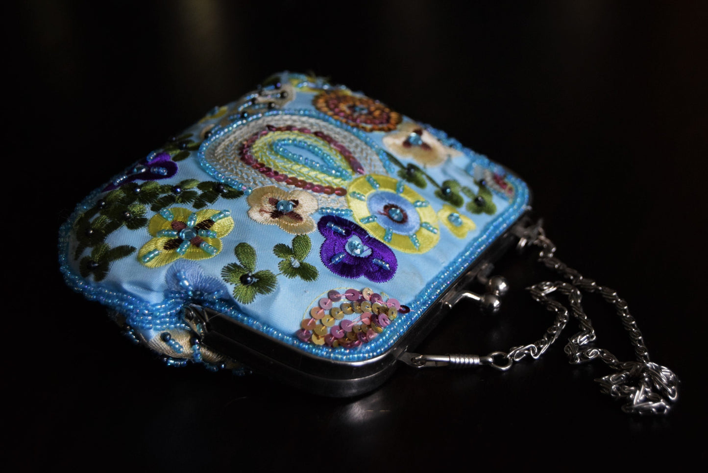 Art Deco Beautiful gold and lace embellished ocassion shoulder cocktail evening bag