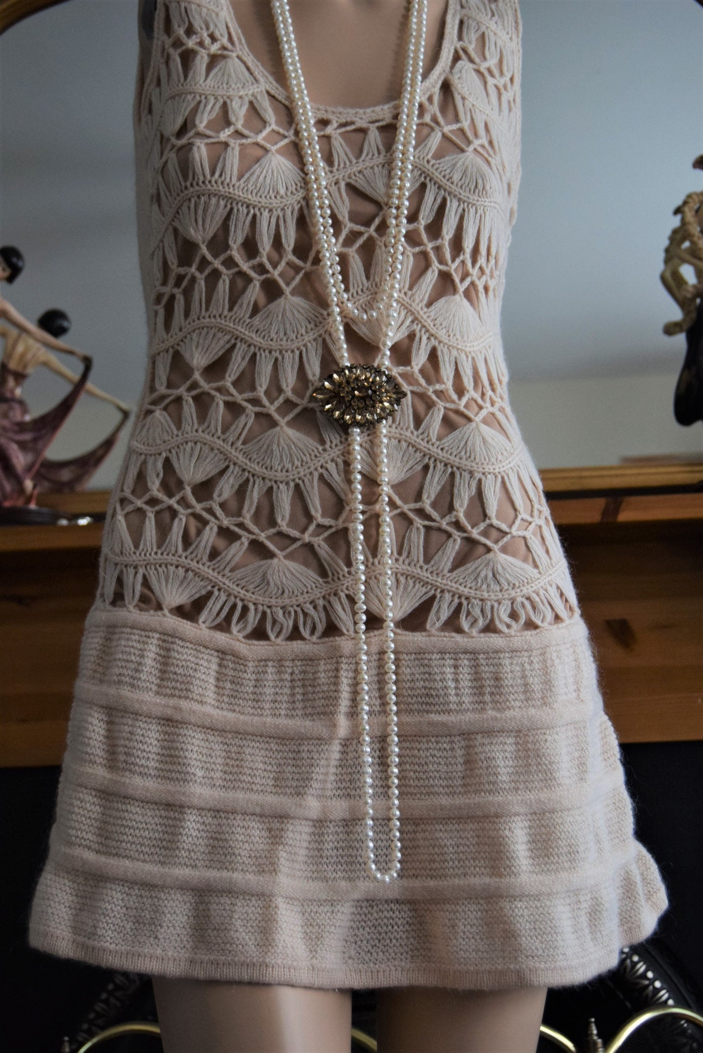 Vintage flapper Abbey 1920's day dress size UK 10 US 6