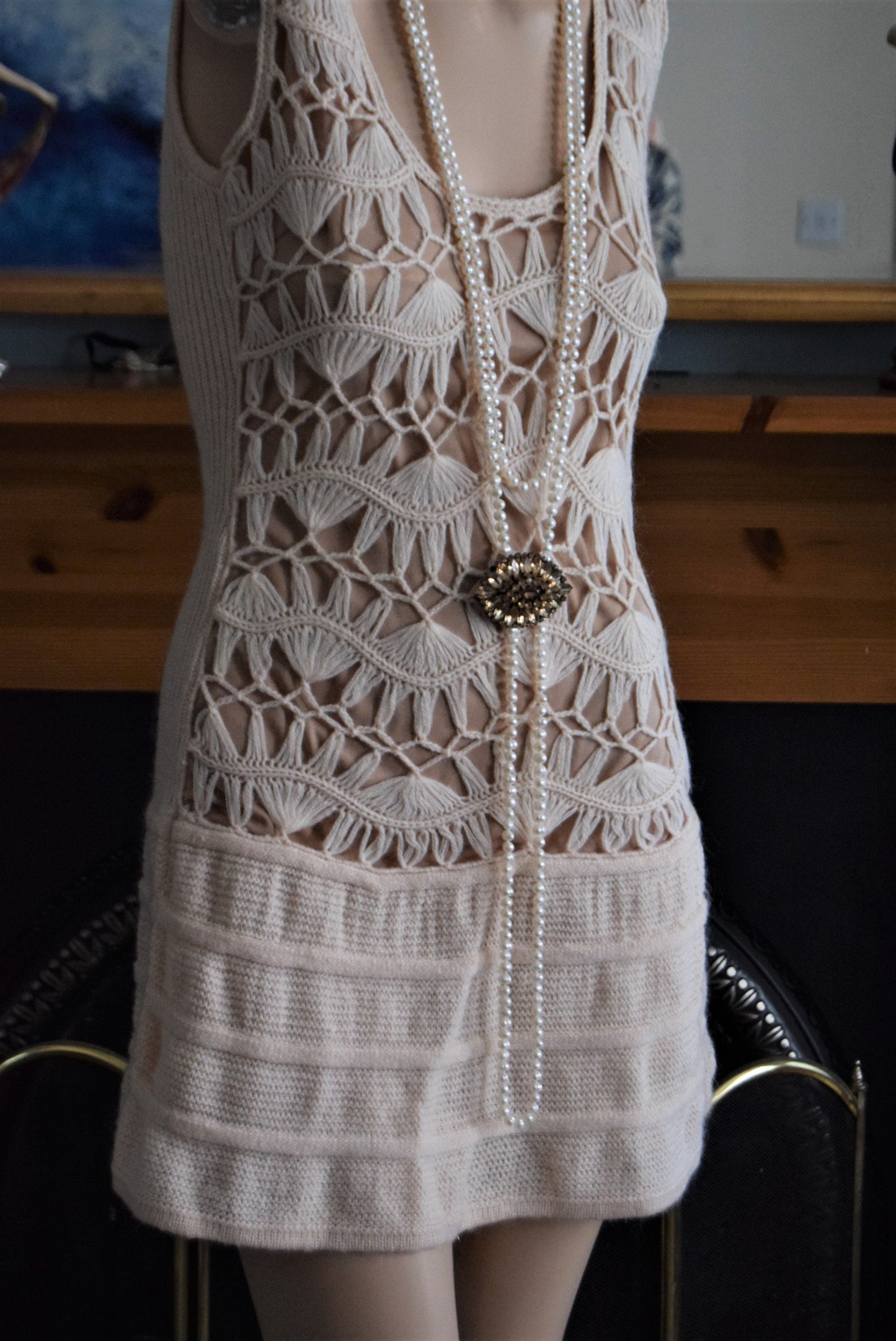 Vintage flapper Abbey 1920's day dress size UK 10 US 6