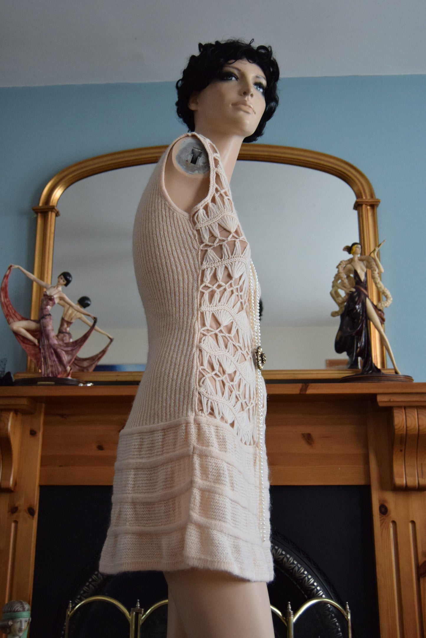 Vintage flapper Abbey 1920's day dress size UK 10 US 6
