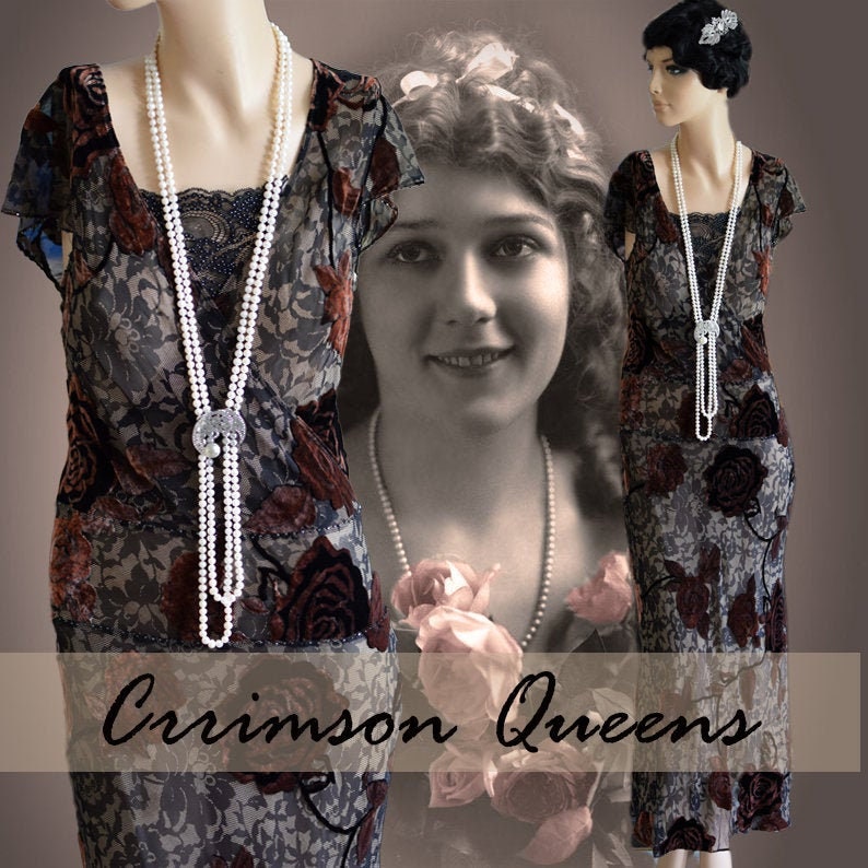 1930s gown Silk devore gown Great Gatsby gown Downton Abbey gown Oriental Devore Silk Velvet Floral Dress Evening Gown Size UK 8 US 4