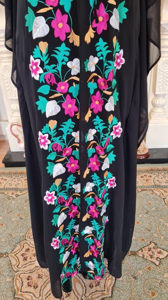 1970's Bohemian Sheer Kaftan 1920s flapper beach summer holiday Art Deco Miss Fisher kaftan duster dress size Uk 12 US 8
