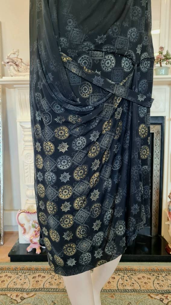 Art Deco ombre gold silver 1920's vintage flapper evening dress by Balenciaga size UK 8 10 US 4 6