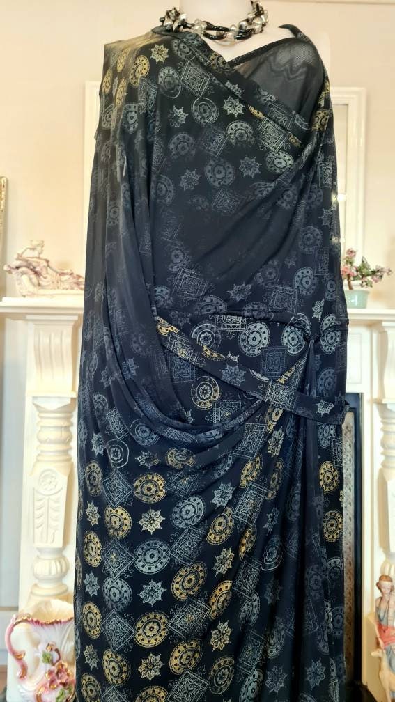 Art Deco ombre gold silver 1920's vintage flapper evening dress by Balenciaga size UK 8 10 US 4 6