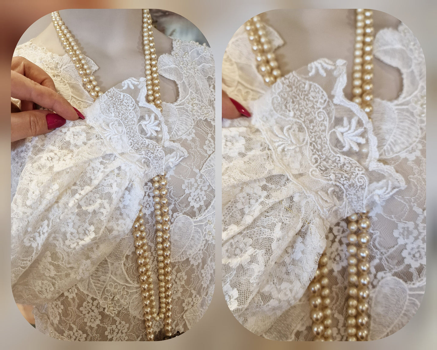 1920s wedding dress 1930s wedding dress All Lace Mesh flapper bride Vintage White Wedding Gown Great Gatsby size UK 8 10 US 4 6