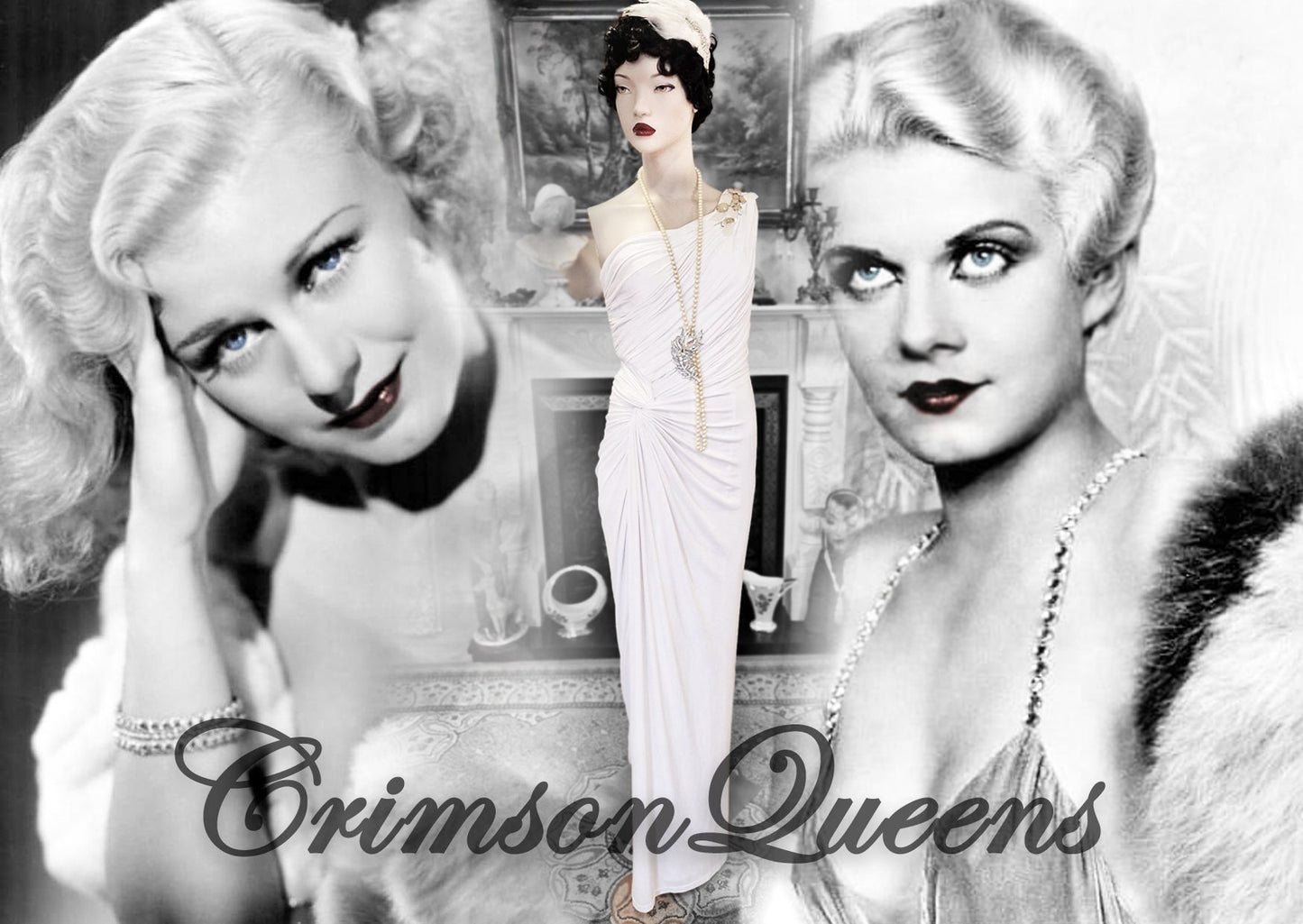 1920's Bride White Wedding Bridal Flapper Great Gatsby Charleston Jazz Era Prohibition Hollywood goddess statement dresssize UK 6 8 US 2 4