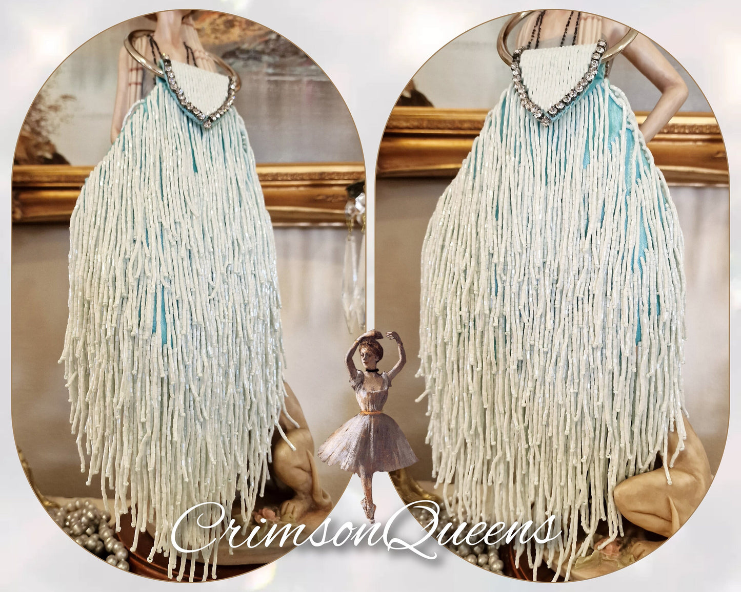 flapper evening bag 1920s tasseled bag flapper beaded bag vintage beaded bag turquoise blue beaded tassel bag Art Deco evening bag purse