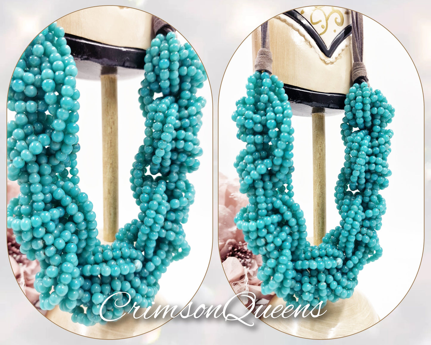 Art Deco 1920's Turquoise Blue necklace flapper bohemian gypsy style