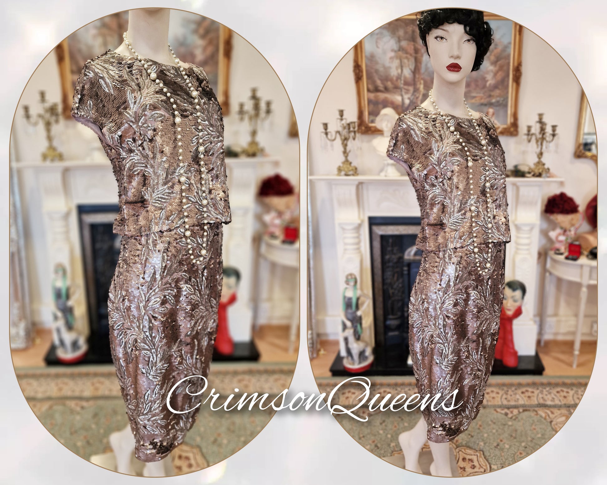 1920s dress Art Deco flapper Charleston gold dress Gatsby vintage sequ CrimsonQueens 1920s dress Art Deco flapper Charleston gold dress Gatsby vintage sequ CrimsonQueens