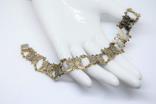 Toledo Damascene Beautiful Gold plated Delicate butterfly ladies bracelet