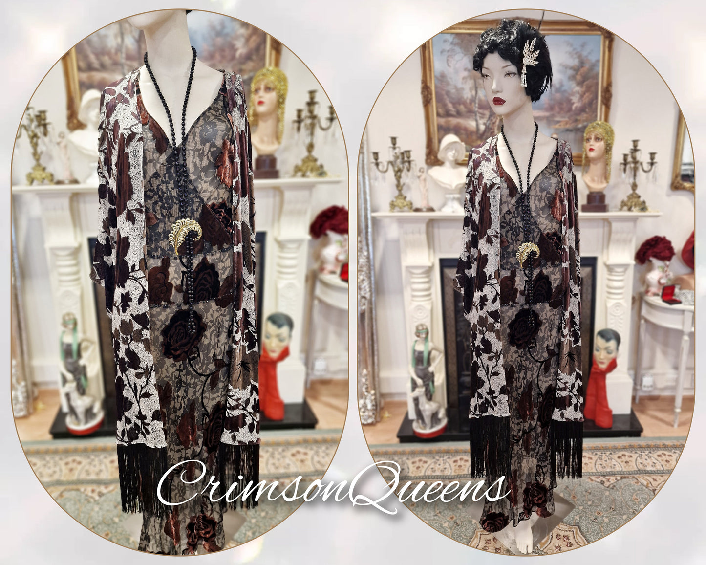 1930s gown Silk devore gown Great Gatsby gown  Downton Abbey gown Oriental Devore Silk Velvet Floral Dress Evening Gown Size UK 8 US 4